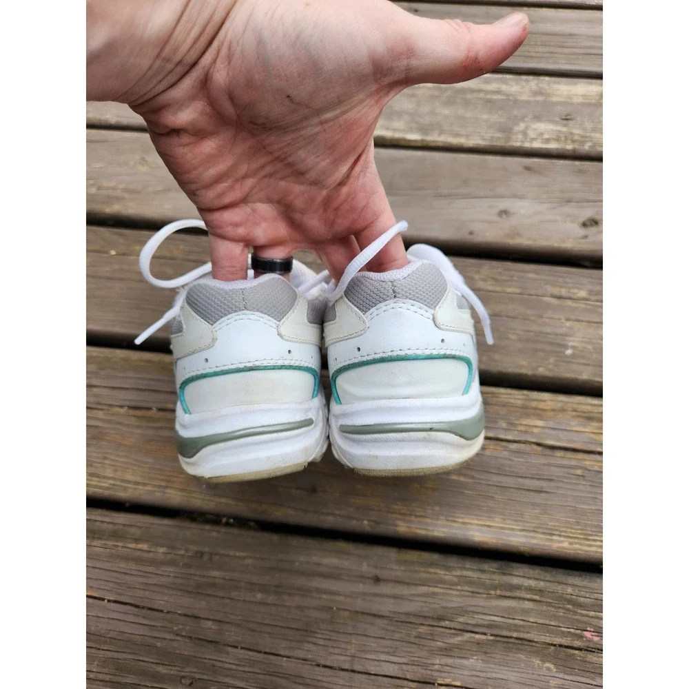 Vionic‎ Walker Sneakers White Teal Leather Orthopedic Walking Shoes Size 9